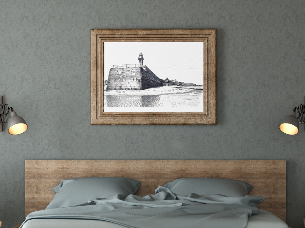 Smeaton's Tower St Ives Cornwall framed print – maritime coastal giclée wall art