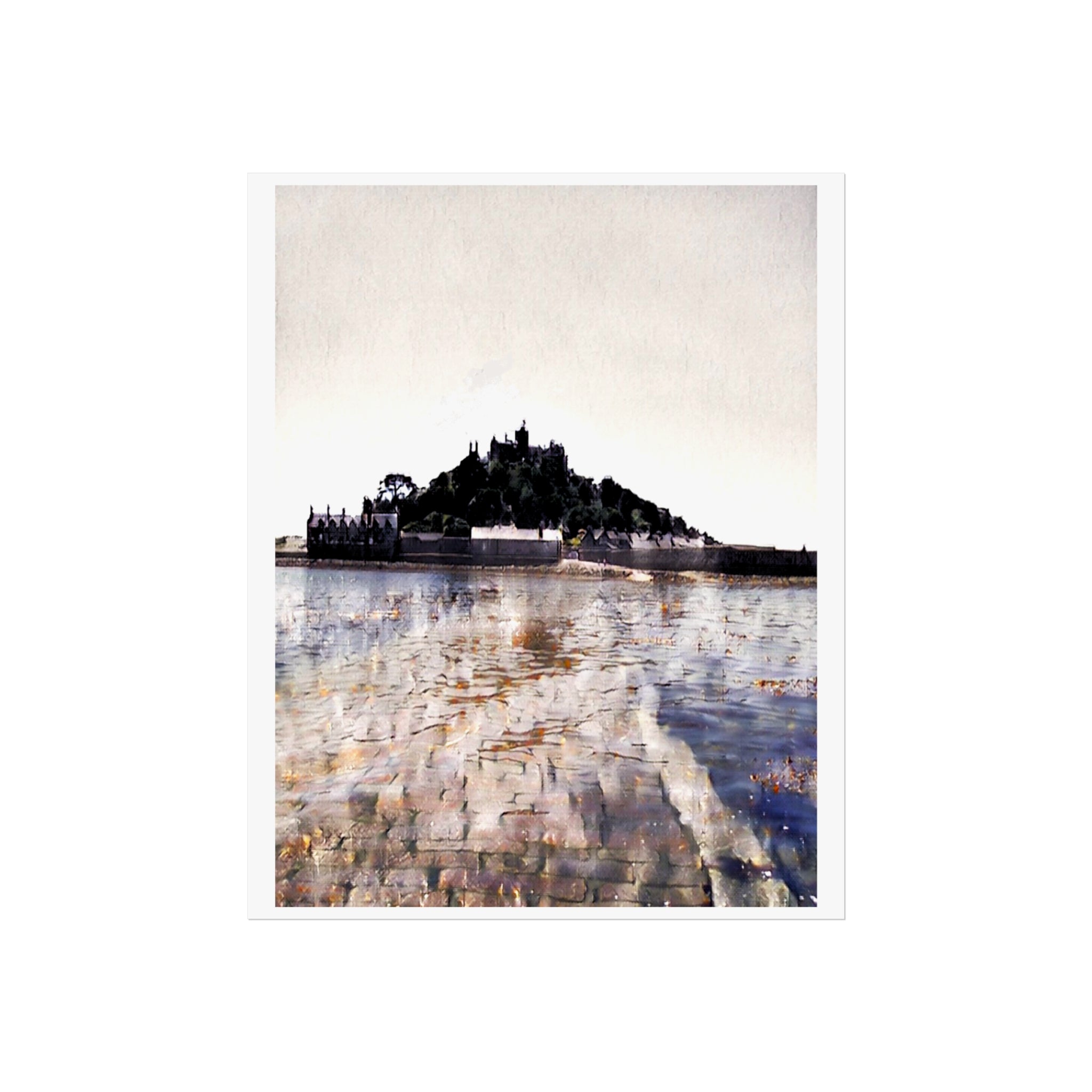 St Michael's Mount Cornwall giclée art print — coastal dusk seascape poster