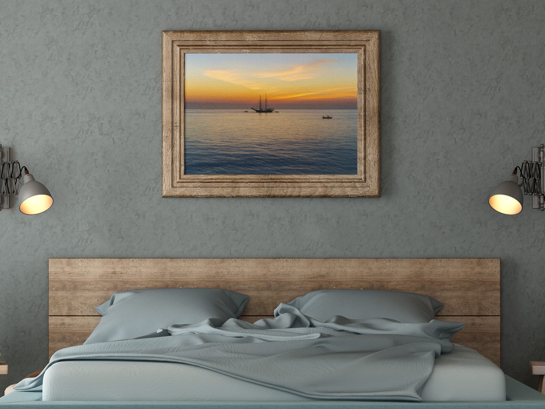Sunrise Over St Ives Bay unframed fine art print on white – Cornwall sailing boat sunrise giclée paper print